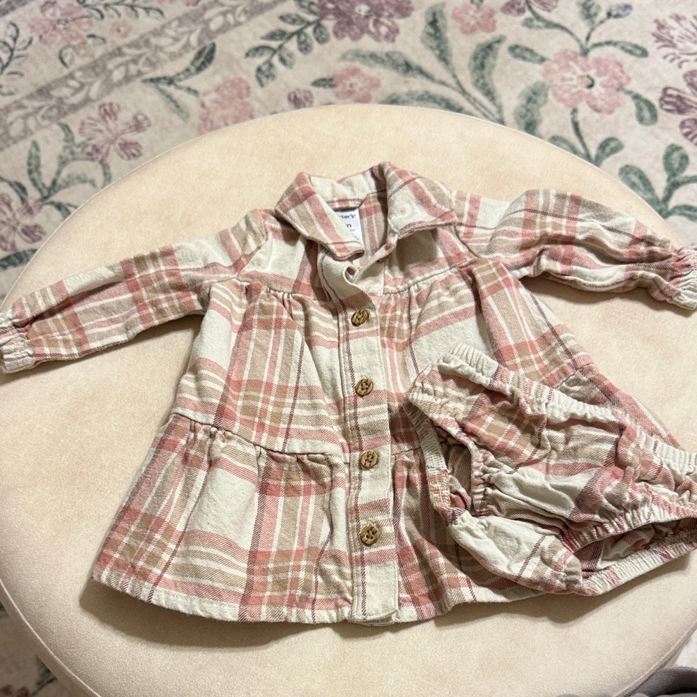 Plaid Baby Dress With Matching  Bloomers